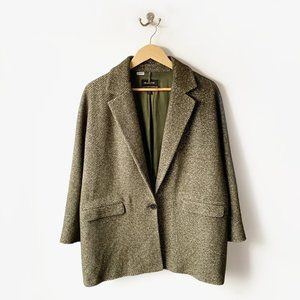 🌱 Massimo Dutti Olive Green Coat | Large